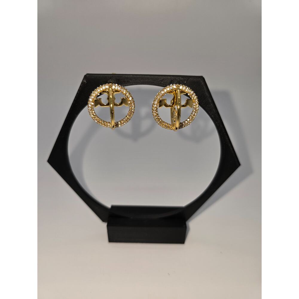Tory Burch Miller Pave Multi Hoop Earrings In Gold/Crystal - NWT MSRP $130
